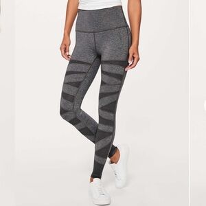 Lululemon Wunder Under Pant (Hi Rise)Special Edition Tech Mesh Heathered Black 4